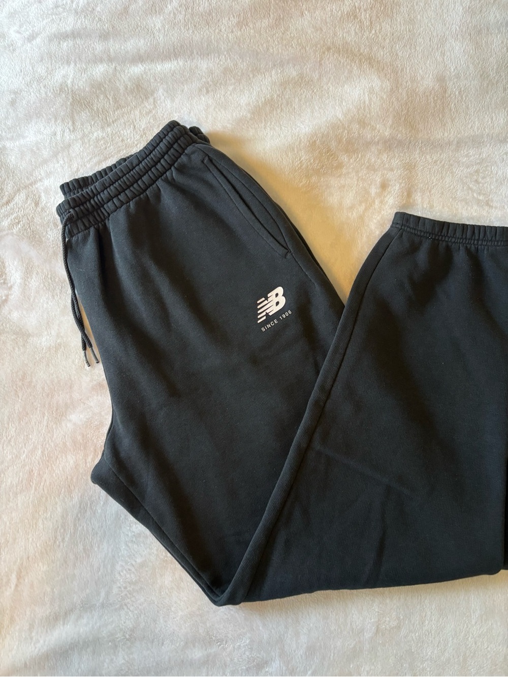 New Balance Black Sweatpants with White NB Emblem